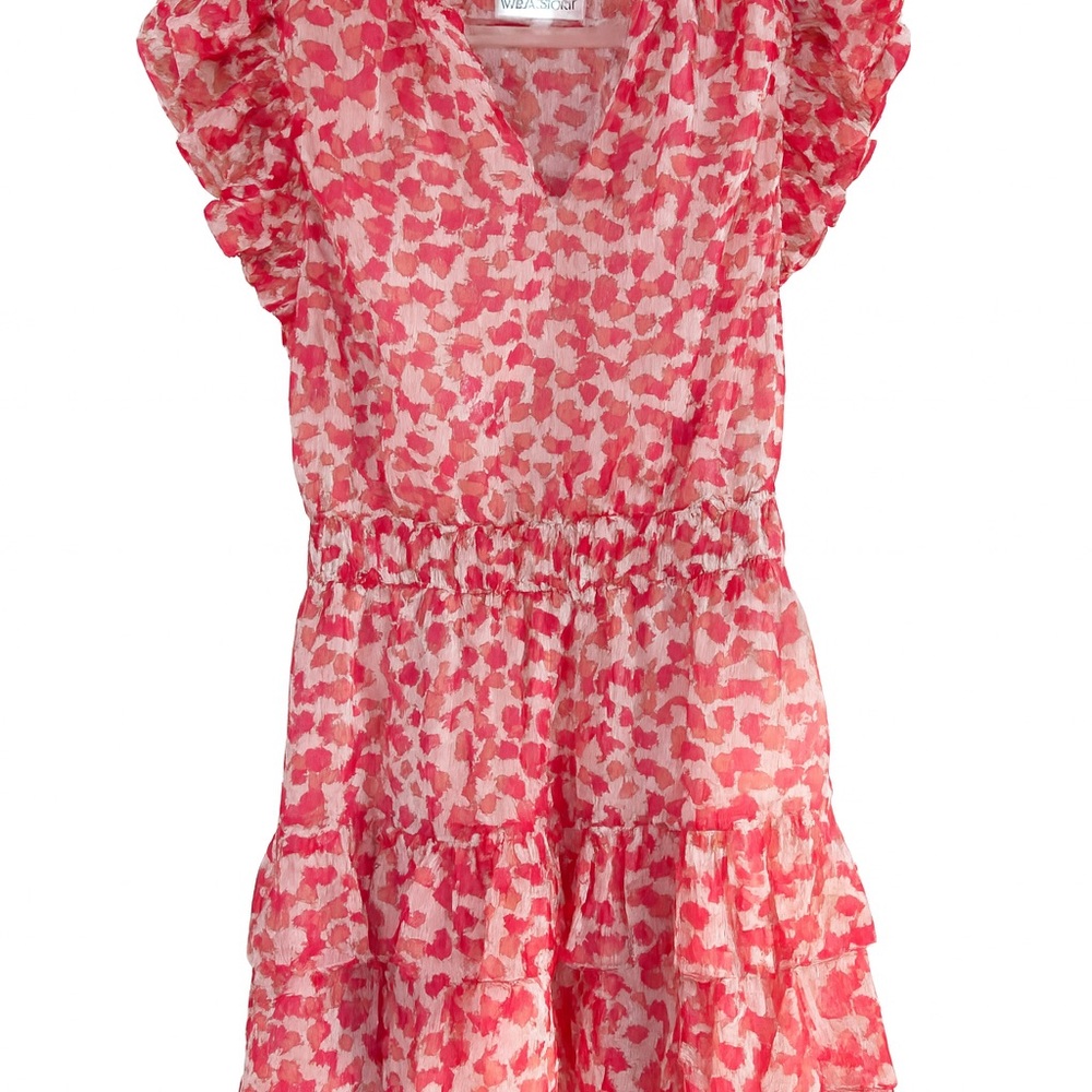 REVOLVE Pink and White Mini Dress